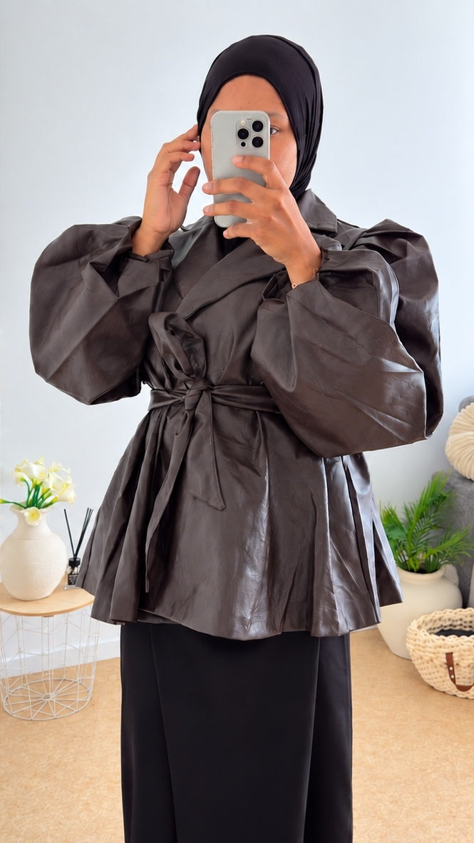 Veste blazer effet cuir