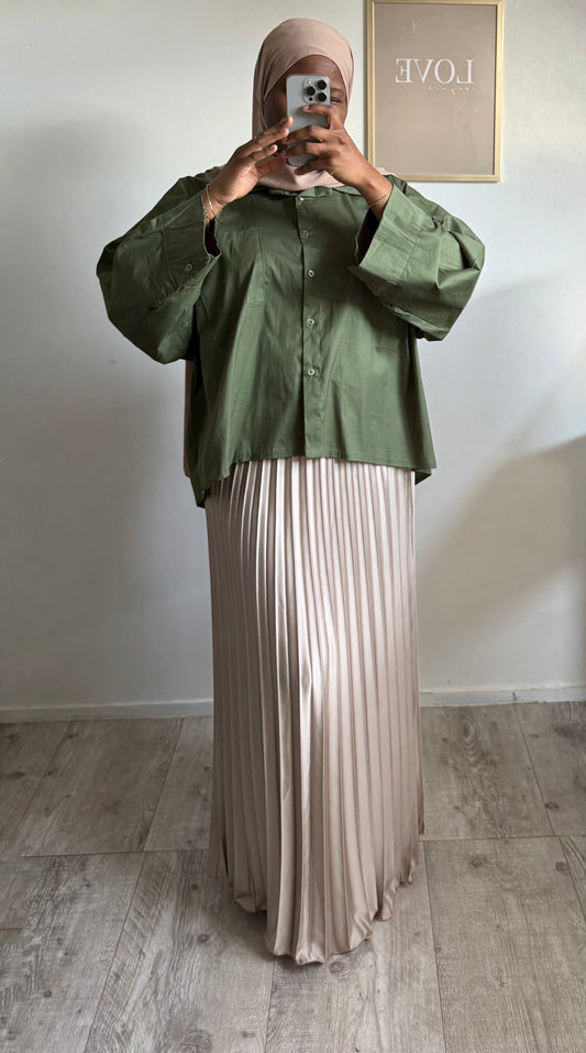 Jupe plissée satin